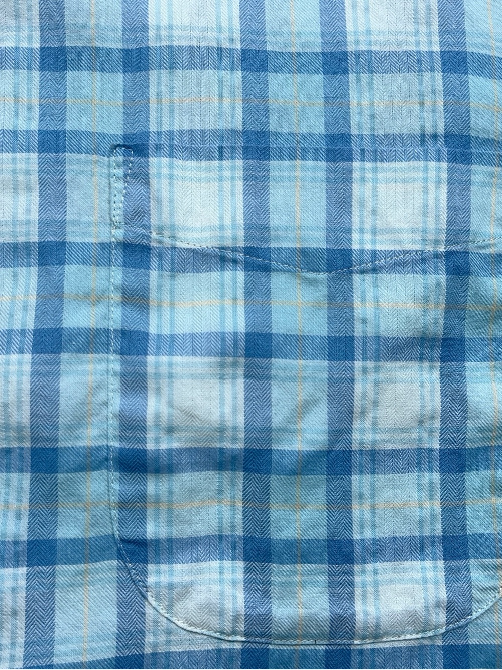 FAHERTY Button Down Shirt Mens Size Medium Long Sleeve Blue Plaid Huckberry - Picture 12 of 15